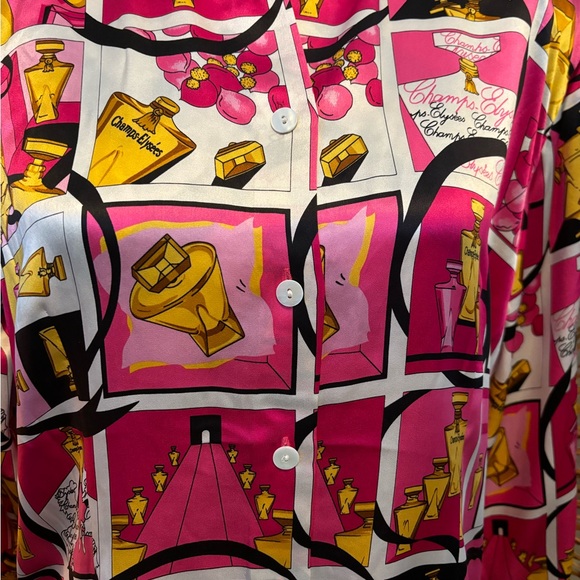 Vintage NWT designer graphic silk blouse - Picture 2 of 6